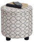 Фото #2 товара 15.75" Polyester Round Storage Ottoman with Tray Lid
