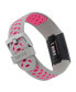 Фото #2 товара Ремешок для часов WITHit серый и розовый премиум спортивный силиконовый совместимый с Fitbit Charge 3 и 4.