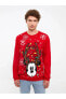 Фото #2 товара Свитер LC WAIKIKI Mickey Mouse лицензированный новогодний тематический мужской свитер с длинным рукавом