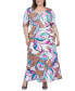 Фото #1 товара Plus Size Elbow Sleeve Casual A Line Maxi Dress