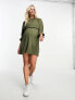 Фото #6 товара ASOS DESIGN Maternity nursing drawstring waist mini dress in khaki