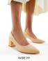 Фото #1 товара Truffle Collection wide fit block heel court shoe in beige