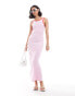 Фото #1 товара Pieces contrast trim maxi tank dress in pink and red