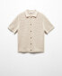 Men's Openwork Buttons Detail Knit Polo