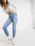 Фото #4 товара Noisy May Premium Isabel mom jeans in light blue denim
