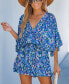 ფოტო #4 პროდუქტის Women's Abstract Print Drawstring Romper