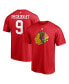 Фото #1 товара Men's Bobby Hull Red Chicago Blackhawks Authentic Stack Retired Player NickName and Number T-shirt