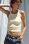 RIBBED HALTER CROP TOP