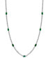 Фото #1 товара EFFY Collection eFFY® Emerald (1-7/8 ct. t.w.) & Diamond (1/2 ct. t.w.) 18" Collar Necklace in Sterling Silver