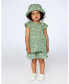 ფოტო #2 პროდუქტის Baby Girl Muslin Blouse And Short Set Green Jasmine Flower Print - Infant