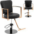 Фото #1 товара Fotel fryzjerski barberski kosmetyczny z podnóżkiem Physa NEWENT - czarny z różowym złotem