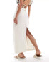 Pimkie linen back split maxi skirt in stone