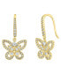 ფოტო #1 პროდუქტის Cubic Zirconia Fine Silver-Plated or 18K Gold-Plated Butterfly Earring