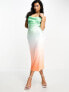 Фото #1 товара Simmi satin cowl neck midi dress in pastel ombre