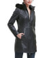 Фото #3 товара Plus Size Women Greta Leather Parka Coat