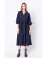 Фото #2 товара Women's Angled Buttoned Wrap Midi Dress