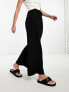 Фото #1 товара River Island Petite wide leg dad trouser in black