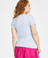 Фото #4 товара Women's Short-Sleeve Crewneck Modal T-Shirt, Created for Macy's