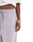 Yours twill wide leg trousers in grey