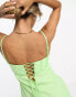 Фото #2 товара ASOS DESIGN corset bust detail bias mini dress in bright green