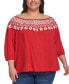 Фото #1 товара Plus Size Off-The-Shoulder Embroidered Top