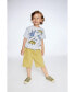 Boy Organic Cotton T-Shirt With Dino Print Light Gray Mix - Child