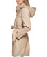 Women's Zip-Front Hooded Belted Raincoat