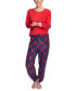 ფოტო #1 პროდუქტის Women's Plus Size 2-Pc. Stretch Fleece Pajamas Set