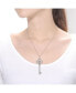 ფოტო #2 პროდუქტის Sterling Silver White Gold Plated with 0.10ctw Lab Created Moissanite Skeleton Key Eternity Circle Pendant Necklace