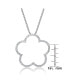 Sterling Silver Cubic Zirconia Large Open Flower Shape Necklace