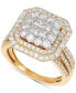 ფოტო #1 პროდუქტის Diamond Princess Quad Cluster Engagement Ring (2 ct. t.w.) in 10k Gold