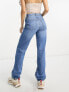 Фото #2 товара Bershka Petite straight leg jeans mid blue