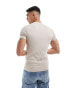 ASOS DESIGN essential muscle fit rib t-shirt in stone