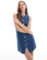 Фото #1 товара ASOS DESIGN denim button up dress in bleach