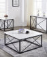 Steve Silver Skyler 36" Square Marble and Metal Cocktail Table