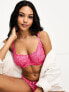 Фото #7 товара Ivory Rose Fuller Bust bold floral lace balconette bra in hot pink