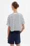 Фото #7 товара Футболка Koton Oversize Stripe Crop Navy