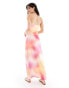 Фото #2 товара Something New X Larissa Marielle Wehr slinky maxi tube dress in blurred sunset ombre