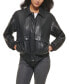 ფოტო #1 პროდუქტის Women's Faux Leather Dad Bomber Jacket