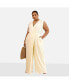 ფოტო #1 პროდუქტის Women's Alia Linen Wrap Overlay Wide Leg Jumpsuit