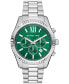 ფოტო #1 პროდუქტის Men's Lexington Chronograph Silver-Tone Stainless Steel Watch 44mm