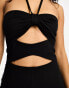 4th & Reckless halterneck cut out jumpsuit in black