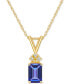 Фото #1 товара Macy's tanzanite (1 ct. t.w.) & Diamond Accent 18" Pendant Necklace in 14k Gold