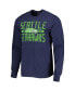 Men's College Navy Distressed Seattle Seahawks Brand Wide Out Franklin Long Sleeve T-shirt