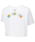 ფოტო #2 პროდუქტის Women's White Philadelphia Phillies Washed Neon Cropped Boxy T-Shirt