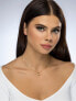 Elegant gold-plated necklace with zircon Angela EWN23081G