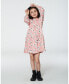 Toddler Girls Printed Long Sleeve Dress Pink With White Flowers - Toddler|Child