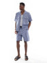 ASOS DESIGN co-ord boxy relaxed revere shirt in blue dad check