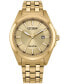 ფოტო #1 პროდუქტის Eco-Drive Men's Peyten Gold-Tone Stainless Steel Bracelet Watch 41mm