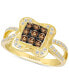 Фото #1 товара Chocolatier® Diamond Cluster Ring (1/2 ct. t.w.) in 14k Gold